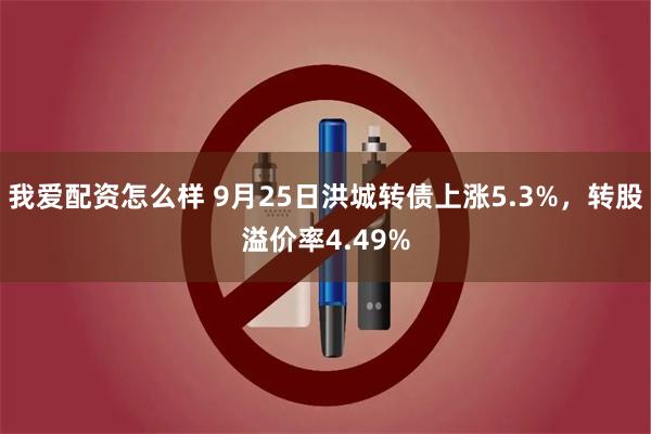 我爱配资怎么样 9月25日洪城转债上涨5.3%，转股溢价率4.49%